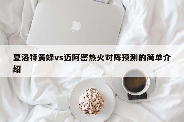 夏洛特黄蜂vs迈阿密热火对阵预测的简单介绍